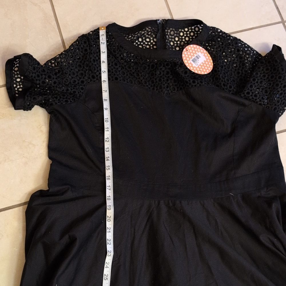 NWT Dolly And Dotty Tess Sleeved Formal Lace Midi Dress Black A-Line Retro Sz 22 - Picture 15 of 16